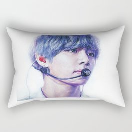 BTS V (Kim Taehyung) colored pencil drawing, BTS fan art Rectangular Pillow