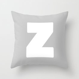 Z (White & Gray Letter) Throw Pillow