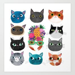 Cats, cats, cats! Art Print