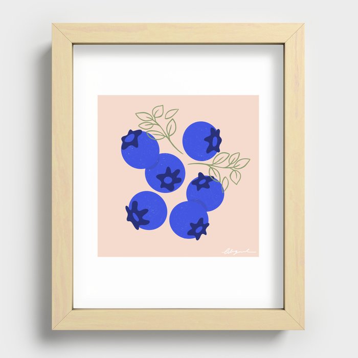 Blueberry Patch Recessed Framed Print