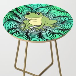 Trippy Green Frog Design Side Table