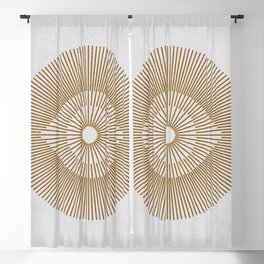 EYE OF THE SUN GOLD WHITE Blackout Curtain