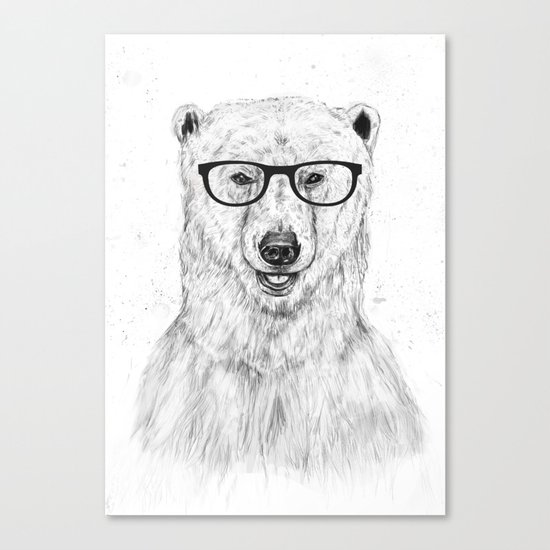 Geek bear Canvas Print