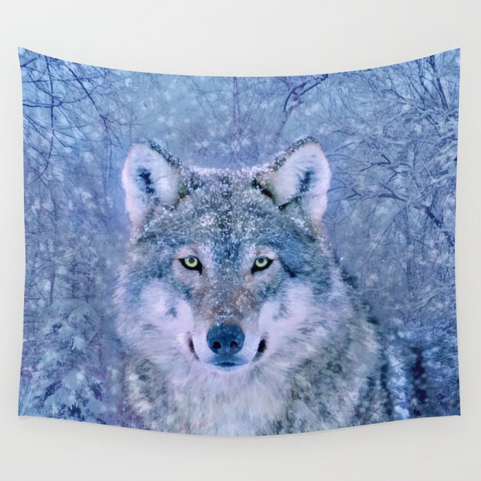 Winter Wolf Wall Tapestry