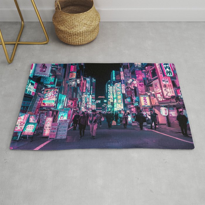 Heart Full Of Neon Cyberpunk Overload Canvas Print Rug By Himanshi