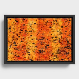 Disressed Orange Framed Canvas