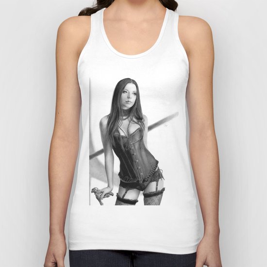 Just a woman - pencil drawing Unisex Tank Top