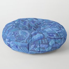 The Blues Band II very blue painting of music band Floor Pillow