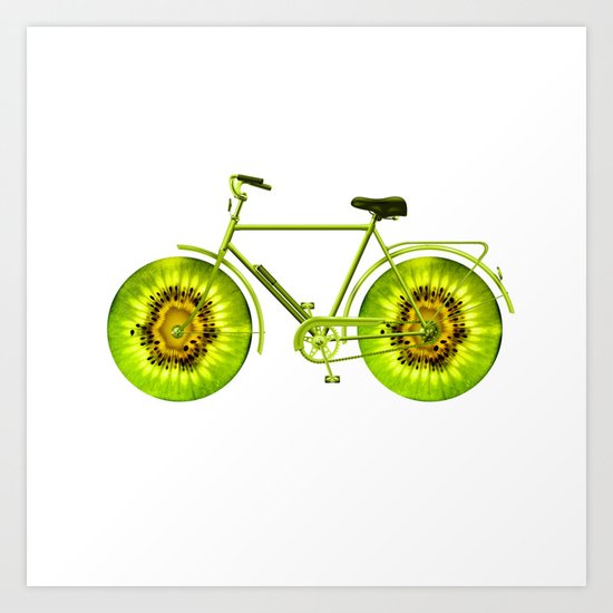 Kiwi Bike Art Print