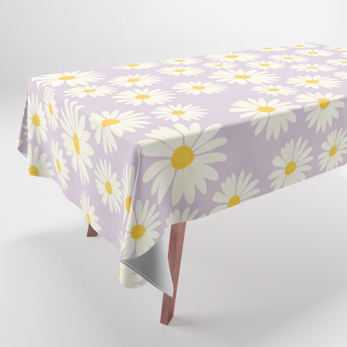 Daisy Floral Seamless Pattern | Queen Pink Daisy Pattern | Danish Pastel  Tablecloth