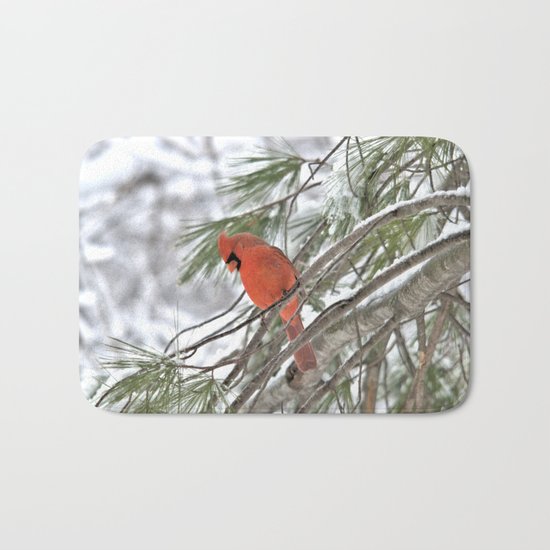 Snow Globe Cardinal Bath Mat