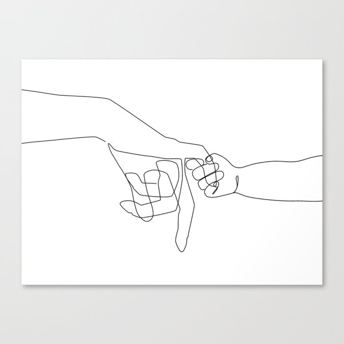 Mother and Baby Pinky Swear Canvas Print
