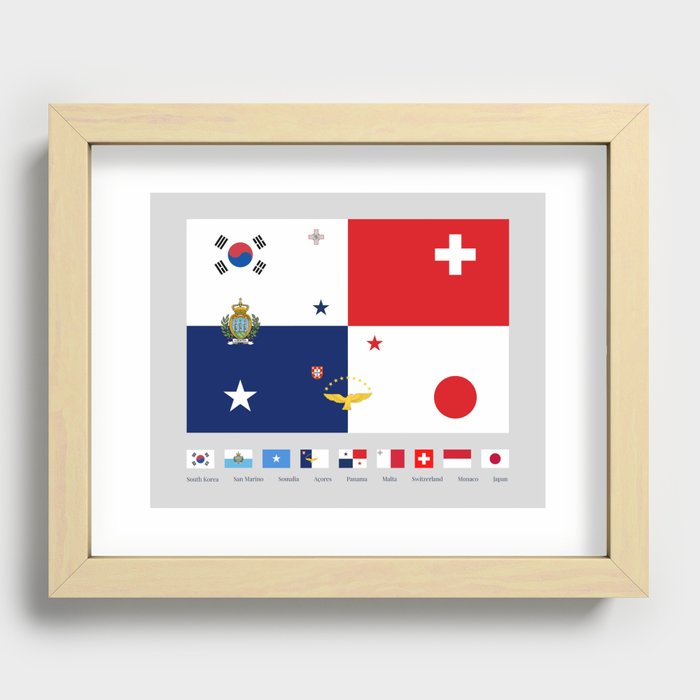 Amazing Flags Hanging out Together with Panama  Recessed Framed Print