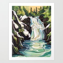 Winter Waterfalls Art Print