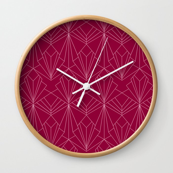 Art Deco in Raspberry Pink Wall Clock