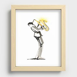 Musician Saxophonist Drawing Series Recessed Framed Print
