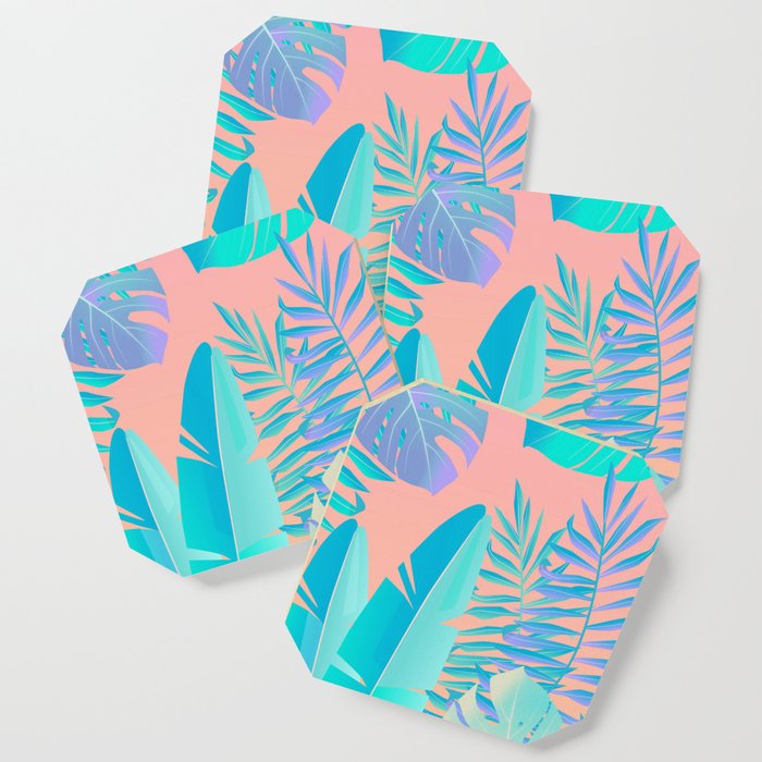 Tropics ( monstera and banana leaf pattern ) Coaster