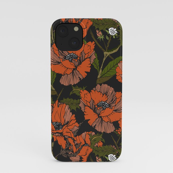 Autumnal flowering of poppies iPhone Case