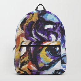 Blenheim Cavalier King Charles Spaniel Dog Portrait Pop Art painting by Lea Backpack