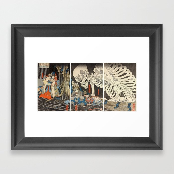 Takiyasha the Witch and the Skeleton Spectre Framed Art Print