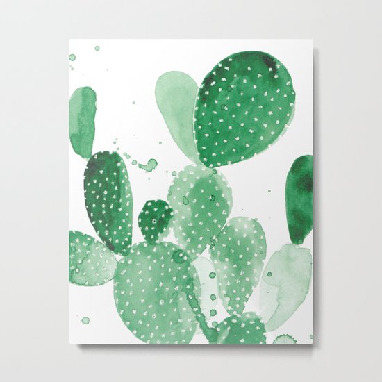 Green Paddle Cactus Metal Print