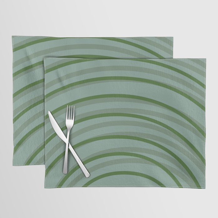 Green Imperfect Rainbow Arch Lines Placemat