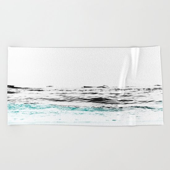 Minimalist ocean waves Beach Towel