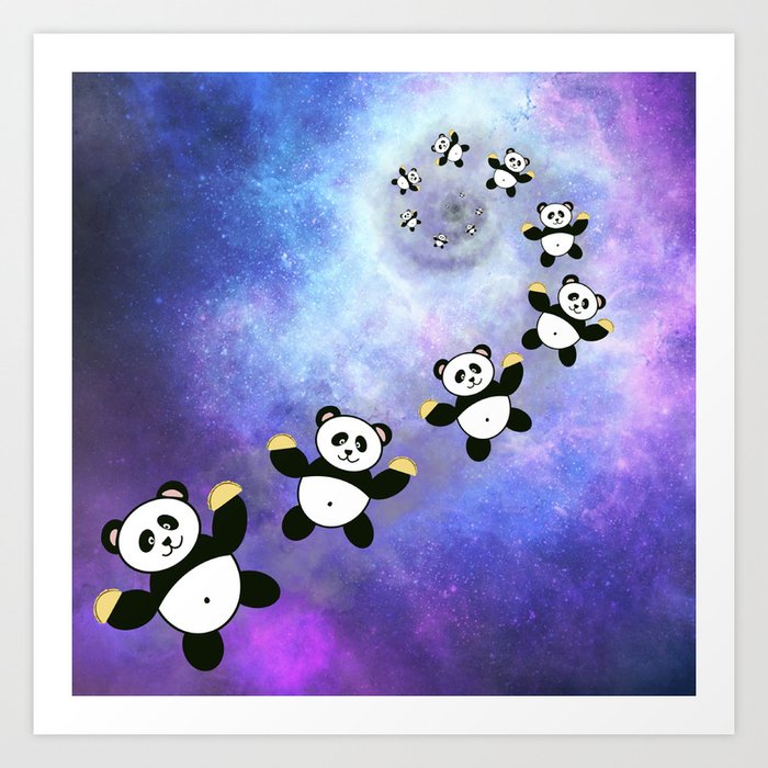 Hungry Panda in Space Art Print