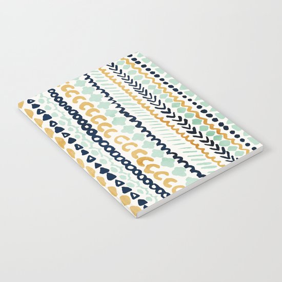 Navy, Teal & Mustard Tribal Notebook