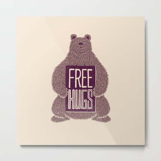 Free Hugs Bear Metal Print
