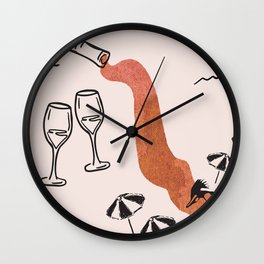 Dive Into Vacation Wine Wall Clock