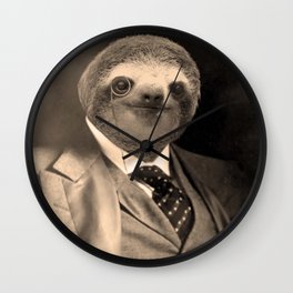 Gentleman Sloth with Monocle Wall Clock