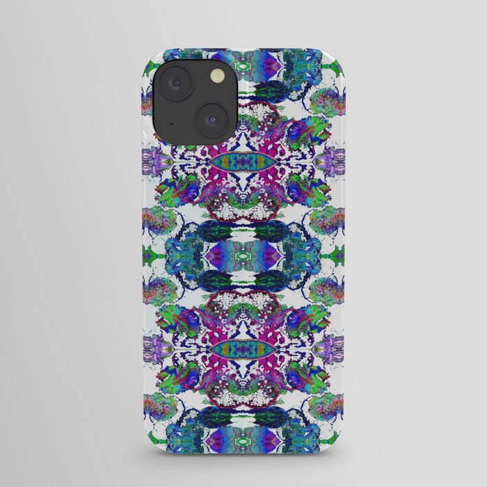 Psychedelic Brain Scan Repeat White iPhone Case