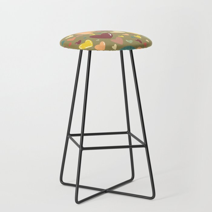 Forest Hearts Pattern Bar Stool