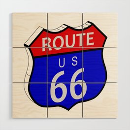 Route 66 Highway Sign Wood Wall Art