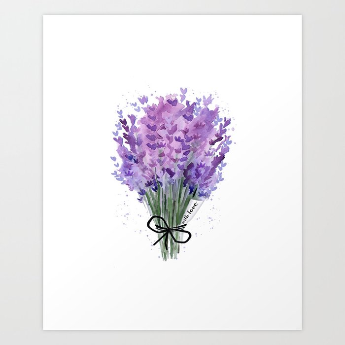 Discover the motif LAVENDER BOUQUET by Art by ASolo as a print at TOPPOSTER