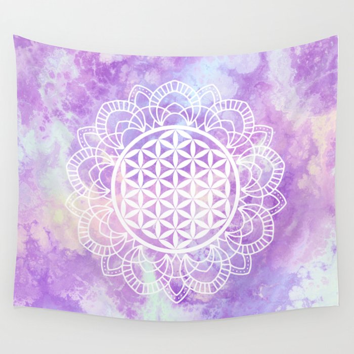 Flower Of Life (Soft Lavenders) Wall Tapestry