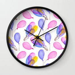 watercolor balloons Wall Clock