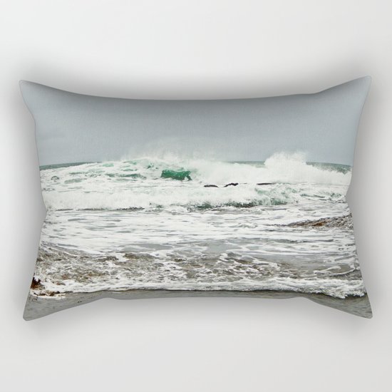 Sea Breaks on the Tidal Shelf Rectangular Pillow