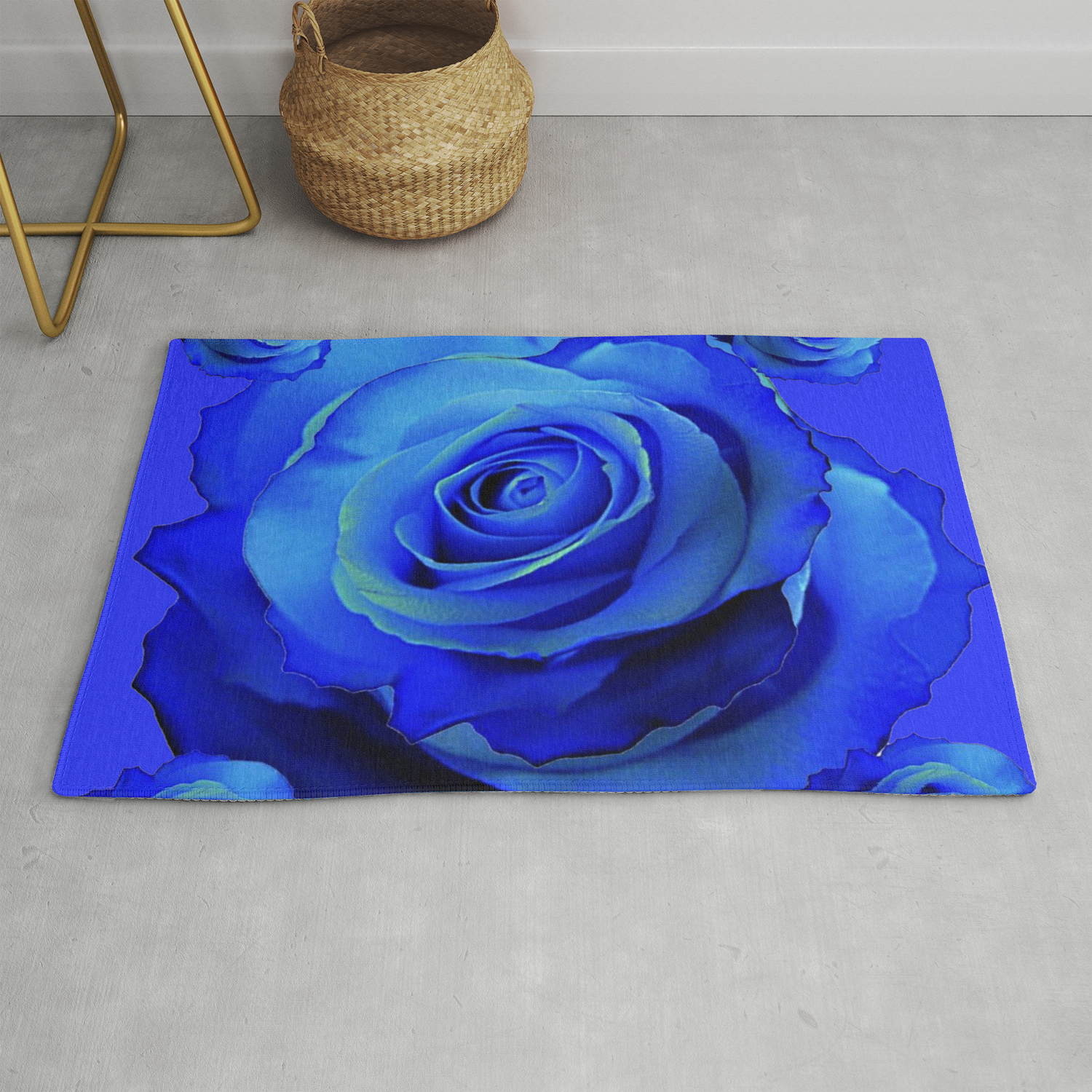 Blue Roses Blue Modern Art Concept Rug By Sharlesart Society6