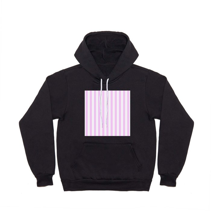 Lilac Pink and White Vintage American Country Cabin Ticking Stripe Hoody