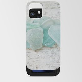 Sea Foam Sea Glass on Pale Weathered Wood Light Blue Pastels Turquoise 1 of 8 iPhone Card Case