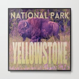 Yellowstone National Park Wyoming Buffalo Wildlife Photography Print Metal Print