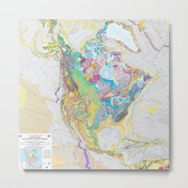USGS Geological Map of North America Metal Print