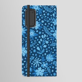Blue Ditsy Floral Print Android Wallet Case