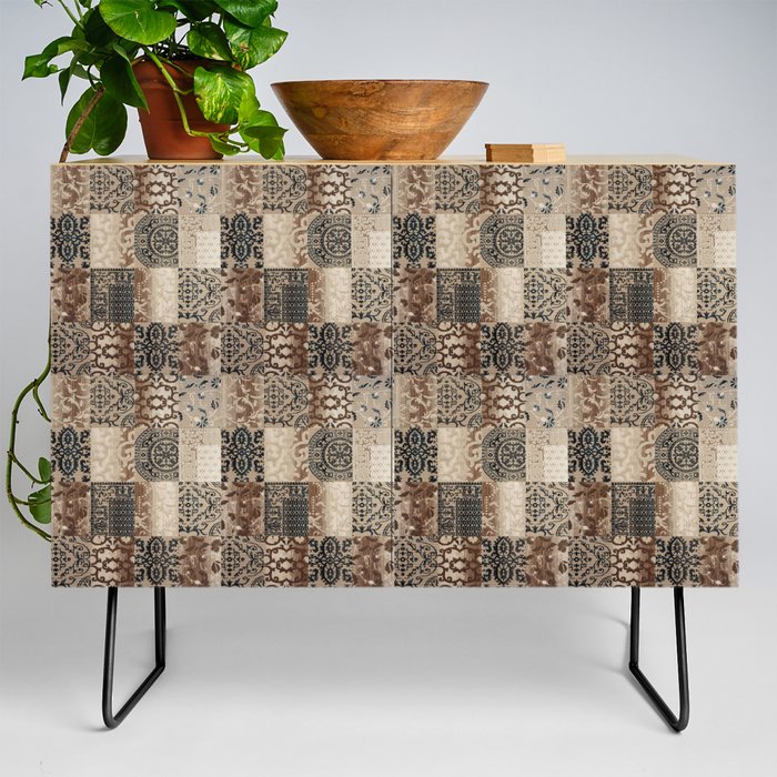 N267 - Oriental Bohemian Traditional Collage Moroccan Fabric Style Credenza