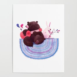 Bear & Bunny Poster