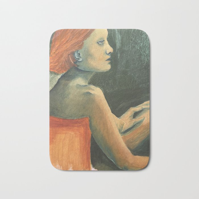 woman in green Bath Mat