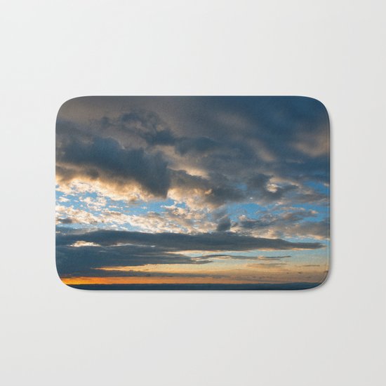 Vibrant Sunrise Cloudscape Bath Mat