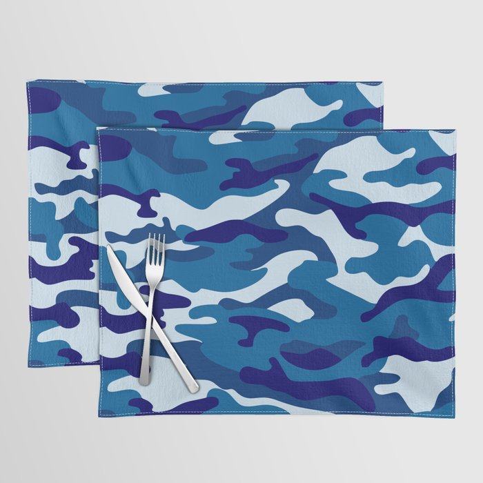 Camouflage Pattern Blue Colours Placemat